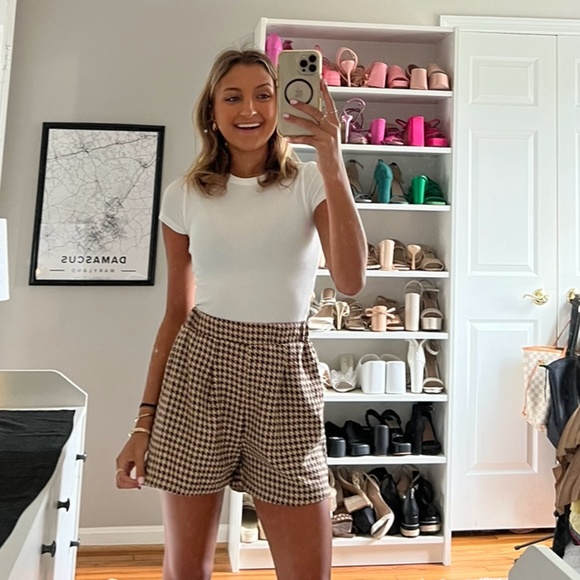 Pants - Houndstooth shorts SheIn